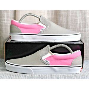 New! Size: 9.5 Men/11 Women | VANS CLASSIC SLIP-ON LOW SPORTS UNISEX | Gray/Pink